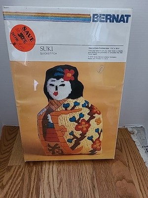 Bernat Quick Stitch Needlepoint Kit 1979 Suki Geisha Craft 