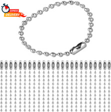 Thinp 100 Pcs Ball Chain Keychain - 4.7 Inch Silver Stainless Steel Chain with 2