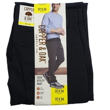 Copper and Oak Supply Co Mens 32x34 Black Straight Fit Tech Utility Pants