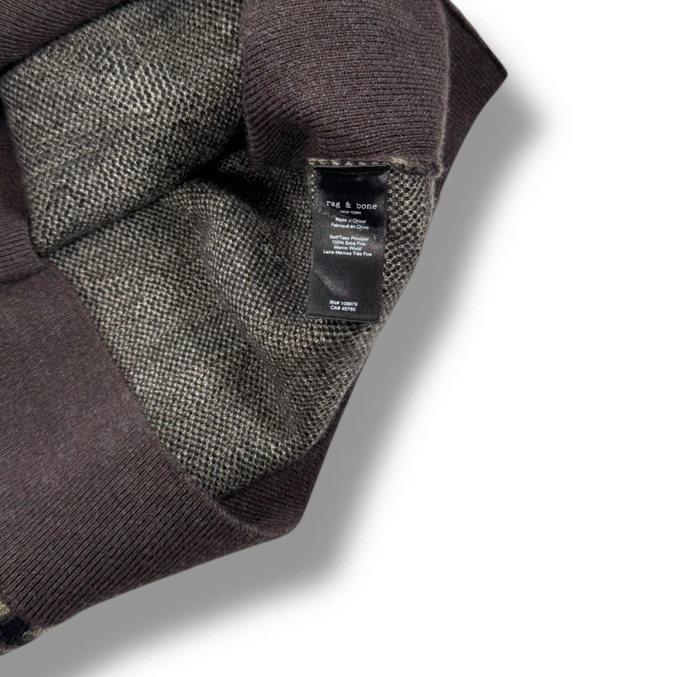 Rag & Bone Camo Intarsia Wool Camo Crew Sweater Mens Medium • MINT CONDITION - Image 3 of 4