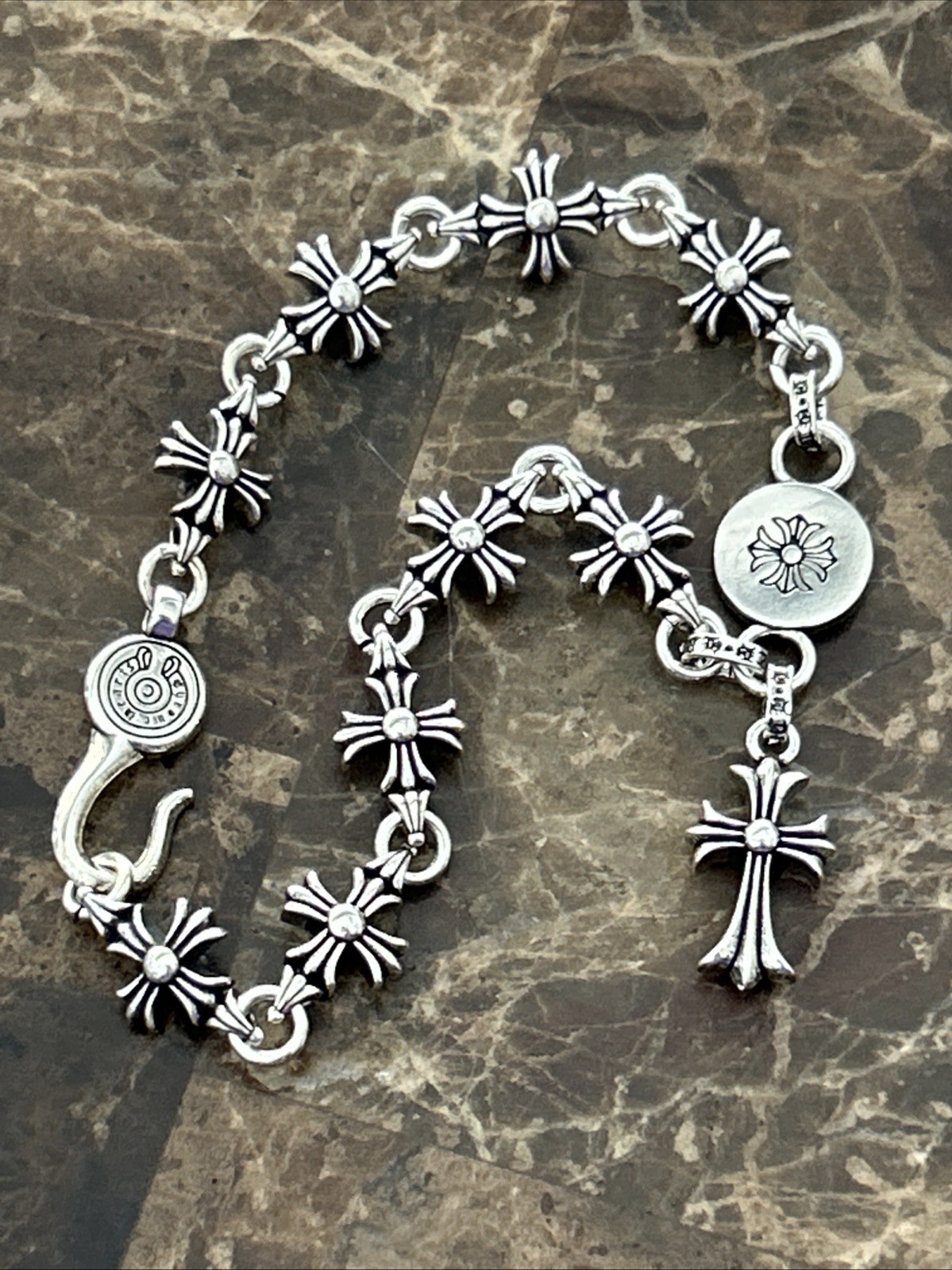 Chrome Hearts 9’’ Unknown  Gem Tiny E Cross Link … - image 5