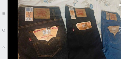 Levi's Men's Black Denim Jeans Straight Leg Button Fly Mid Rise 5-Pocket