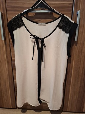 Orsay Bluse Spitze Schleife   Rose / Schwarz   Gr. S   Wie neu!