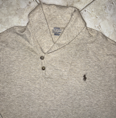 Polo Ralph Lauren Luxury Jersey Shawl Neck Pullover Mens XL Dune NWT - Picture 3 of 10