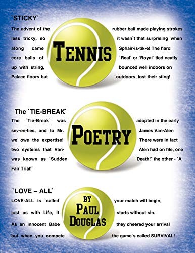 Tennis Poetry by Douglas, Paul  New 9781450092210 Fast Free Shipping<-