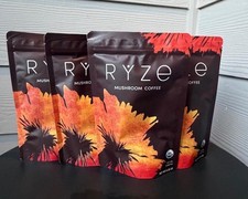 4 Pack RYZE SUPERFOODS Mushroom Medium Roast Coffee Organic - 30 Servings Each