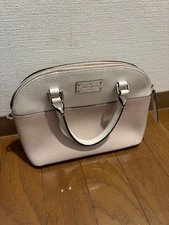 m1214 kate spade Beige Leather Handbag Used Damaged Strap Not Included