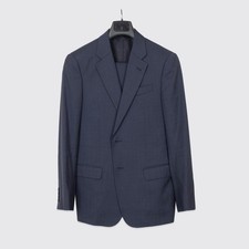 Emporio Armani G-Line Suit Size EU48 Solid Navy Virgin Wool Lined Two Button