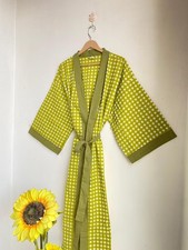 Cotton Floral Handmade Kimono Gown,Beachwear,Bathrobe,Summerwear,Bridemaid,Comfy