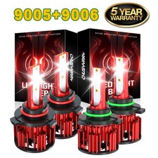 Combo White 6000K LED Headlight Kit 9005 9006...