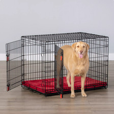 KONG Ultra-Strong Durable Double Door Wire Dog Crate with Divider Panel