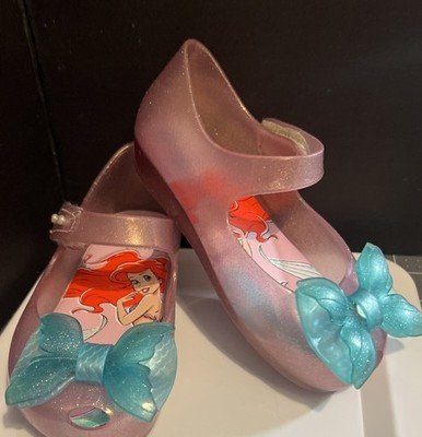 Toddler girl Mini Melissa Ultragirl pink blue Disney Little Mermaid shoes 8