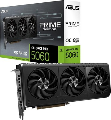 ASUS Prime GeForce RTX 5060 8GB GDDR7 OC Edition Gaming Grafikkarte (Nvidia GeFo