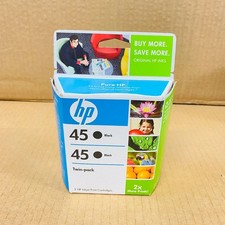 Genuine HP 45 Black Inkjet Cartridges Twin Pack C6650FN Sealed Exp Dec 2008