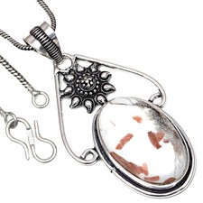 Pendant Scolecite Shell Gemstone Handmade Gift For Her Silver Jewelry 2.5