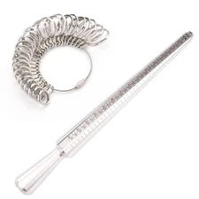 Ring Sizer Measuring Tool,4 Sizes Ring Measurement Stick Metal Mandrel & Fing...