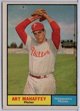 1961 Topps #433 Art Mahaffey in EX Condition Phillies
