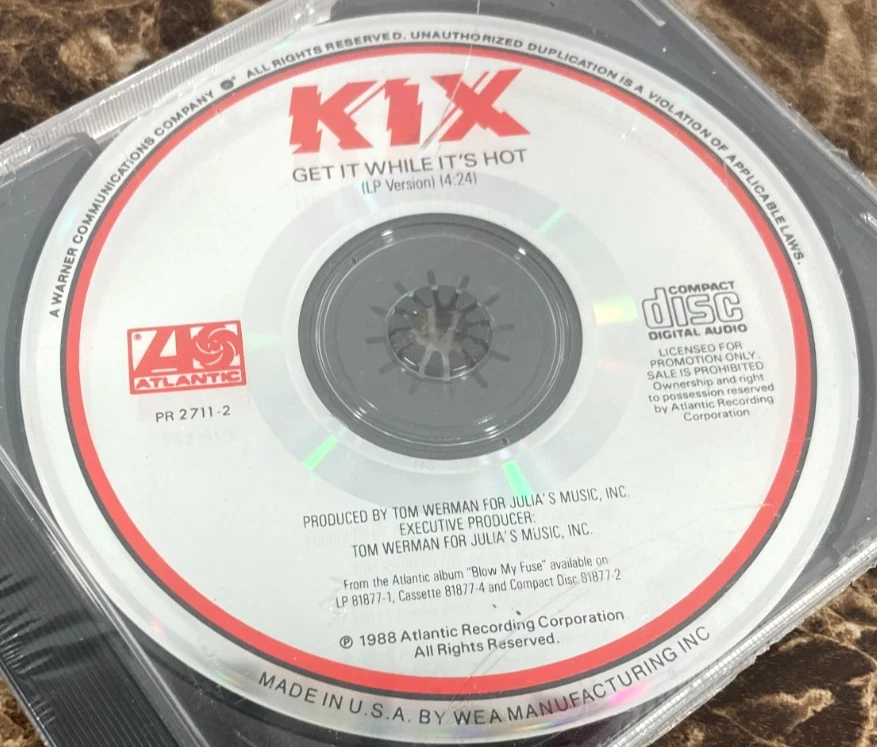 KIX Get It While It's Hot Single Blow My Fuse 1988 Promo CD SEALED Glam Metal Foto 2 de 4