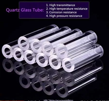 Quartz Glass Pipe Furnace Tube for Laboratory Use, Length200mm,Can Be Customized