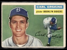 1956 Topps Carl Erskine G to VG Set Break #233