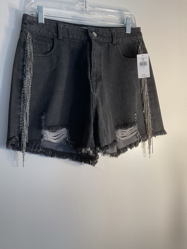 Womens Size Large Buckle Festival Jeans Rhinestones Distressed NWT