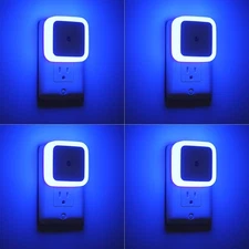 Sujeet Blue Night Light 4 Pack,Night Lights Plug into Wall 4-Pack, Nightlight Pl