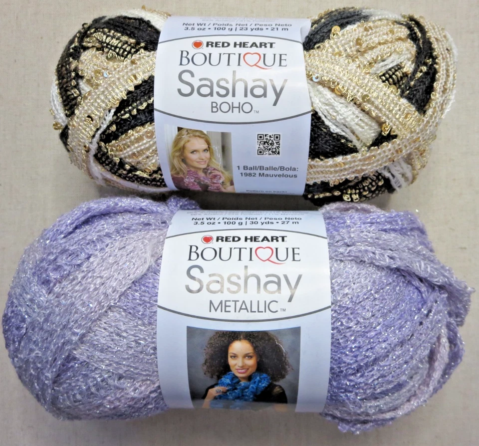 Konvolut 2 Boutique Sashay Garn Knäuel, Boho Caravan & Metallic Icy Lilac