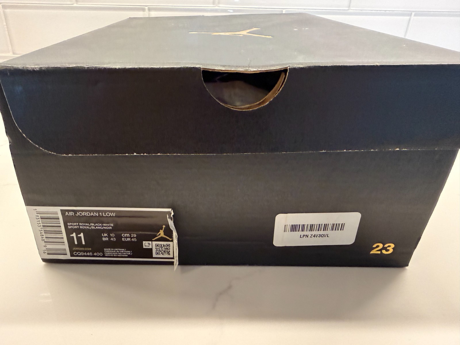 NEW Air Jordan 1 Low Royal Toe Blue White Black Size 11 CQ9446-400 thumbnail 9