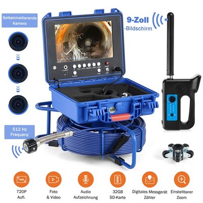 ZELCAN Kanalkamera 50m Rohrkamera Rohrinspektionskamera mit 9 Zoll Touchscreen