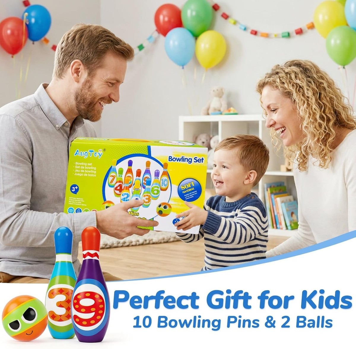 Kids Bowling Set 2-5 Toddler Indoor Bowling Game Outdoor Toy Gift
