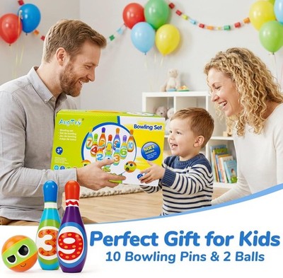 Kids Bowling Set 2-5 Toddler Indoor Bowling Game Outdoor Toy Gift