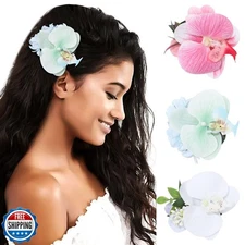 HAIMEIKANG Hawaiian Flower Hair Clips for Women - 3PCS Beach Tropical Hair Cl