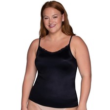 Vanity Fair radiant collection lace trim camisole black small top