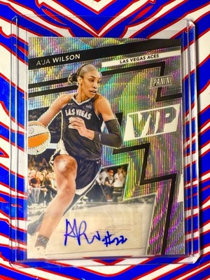 2025 Panini National VIP A Ja Wilson Silver Wave Auto /10 #6 Las Vegas Aces MVP