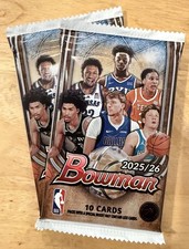 (2) BLASTER BOX Pack Lot 2025-26 Bowman Basketball Cooper Flagg Refractor Chrome