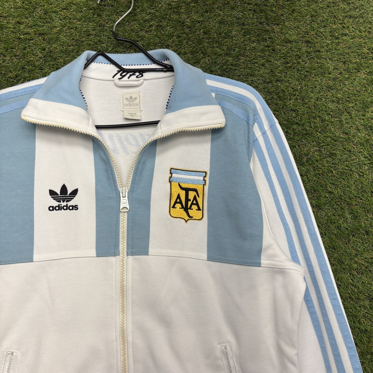 Vintage Argentina Jacket Mens Small Adidas Soccer AFA Embroidered
