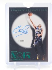 GEORGE HILL 2024-25 NOIR SHADOW SIGNATURES HOLO GREEN /49 #SHA-GHL PACERS Q3178
