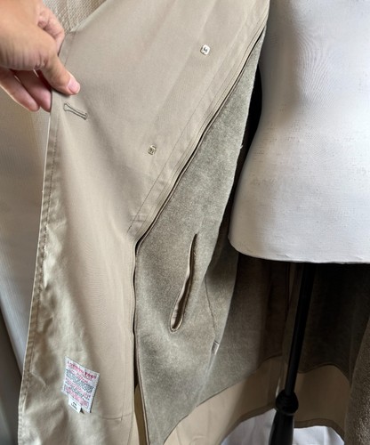 Vintage London Fog Mens Maincoats Trench Coat 46 Long Removable Fur Lining EUC - Picture 8 of 13