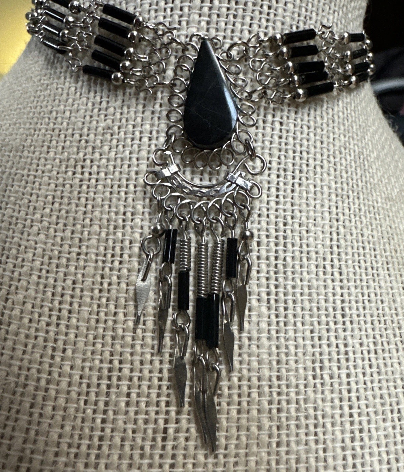 Silver Anklet Dangling Beads Adjustable Boho Fest… - image 2