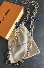 Louis Vuitton LV Bag Charm Chain Bag Strap 2 Tone XXL Chain. EUC in Box