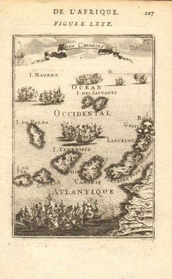 KANARISCHE INSELN. Islas Canarias Tenerife Gran C Lanzarote. Spanien. MALLET 1683 Karte