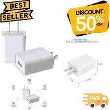 Fast Charging 5V 2A USB Wall Adapter - Lightweight Dual Pack for iPhone & More