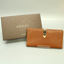 GUCCI Old Gucci Leather Long Wallet with Link...