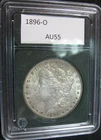 1896 o MORGAN SILVER DOLLAR - AU Old Cleaning