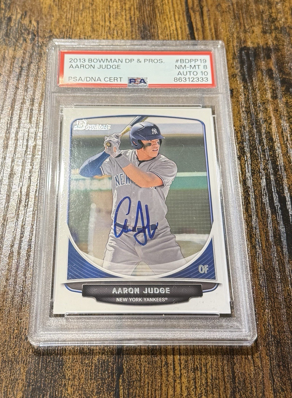Aaron Judge Autographed Signed New York Yankees 2013 Bowman Draft PSA 8 Gem Mint 10 Auto (Listing #2) 