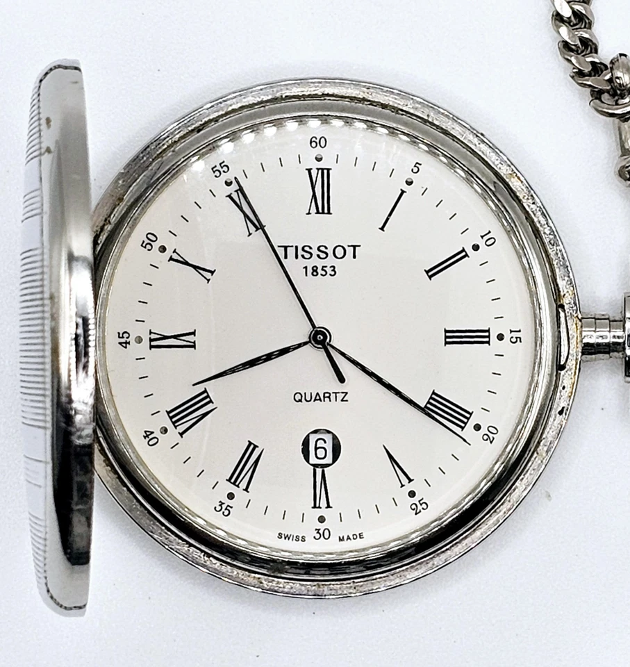Tissot Savonnette Pocket Watch T836.553.13 AKA 1853 48.5mm Silver Tone   - Image 2 of 4