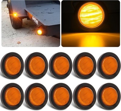 2.5'' Round Amber Led Marker Lights 13LED, 10Pcs 2.5 Inch Round Led Trailer Mar