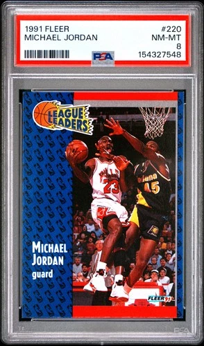 1991 FLEER #220 MICHAEL JORDAN PSA 8