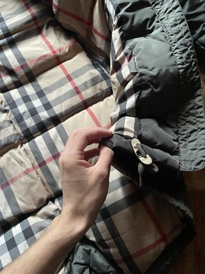 Burberry Brit Fur Ski Down Puffer 700 Check Jacket Y2K Luxury
