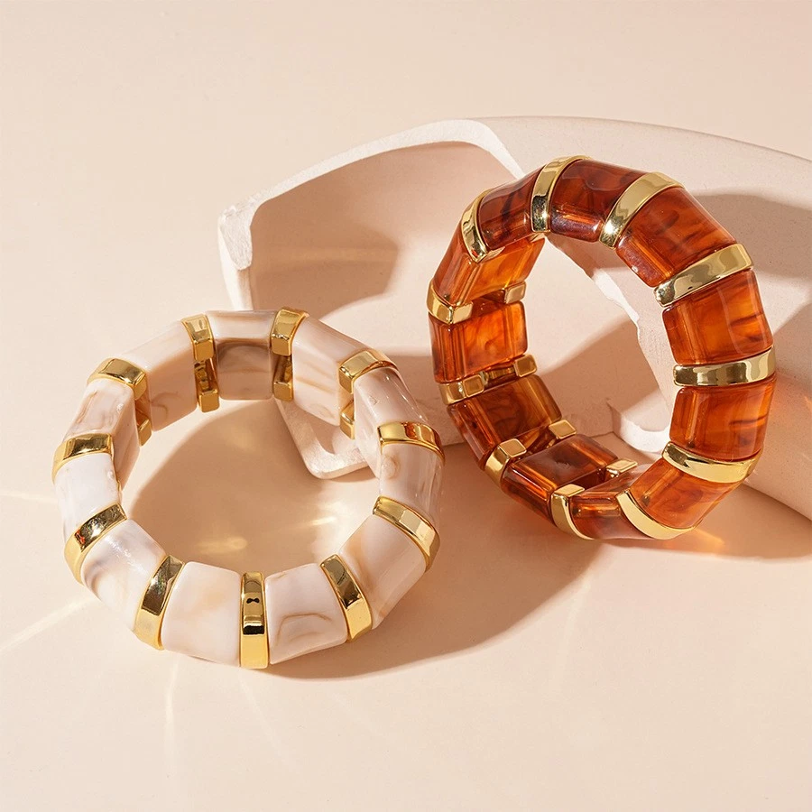 Ins Fashion Acrylic Bracelet Temperament Geometric Jewelry For Women - Image 3 of 4